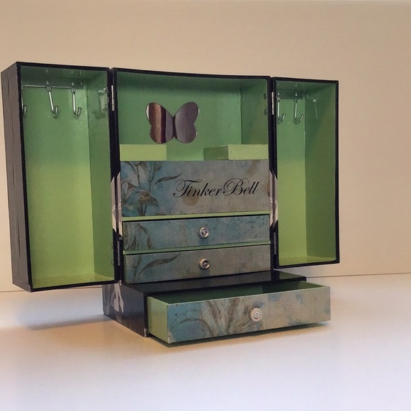 Disney Tinkerbell Enesco jewelery box chest armoir with hooks doors & drawers - Picture 6 of 16